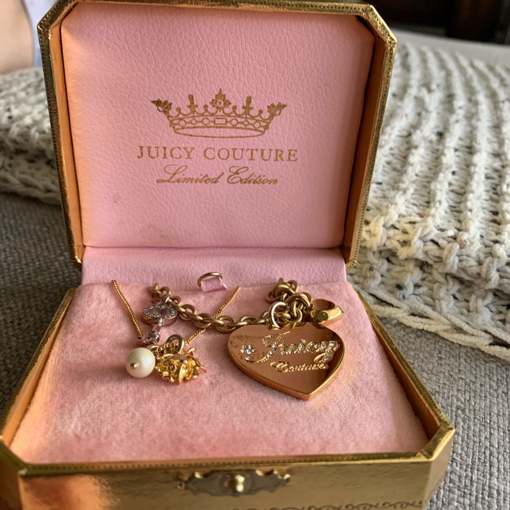 Juicy Couture heart with charms necklace